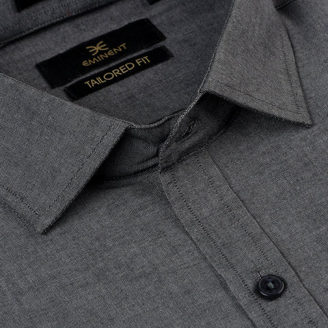 Eminent Men's Formal Chambray Shirt - Dark Grey