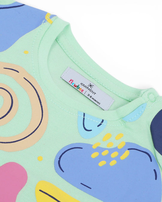 Eminent Newborn Girls Half Sleeves Suit - Lime Green