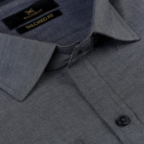 Eminent Men's Formal Chambray Shirt - Charcoal