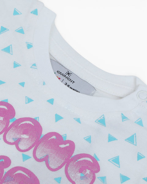 Eminent Newborn Girls Half Sleeves Suit - Off White