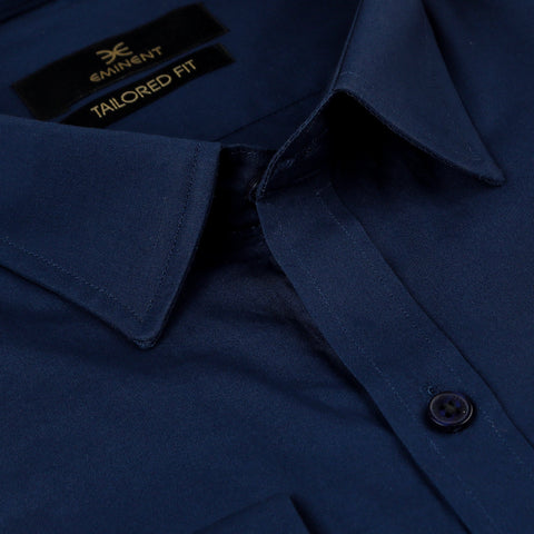 Eminent Men's Formal Plain Shirt - Navy Blue
