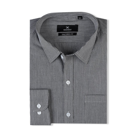 Eminent Men's Formal Check Shirt - Black