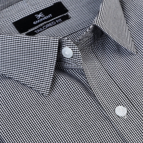 Eminent Men's Formal Check Shirt - Black