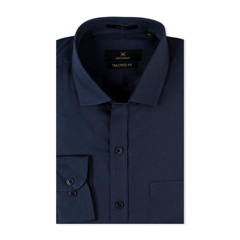Eminent Men's Formal Chambray Shirt - Navy Blue