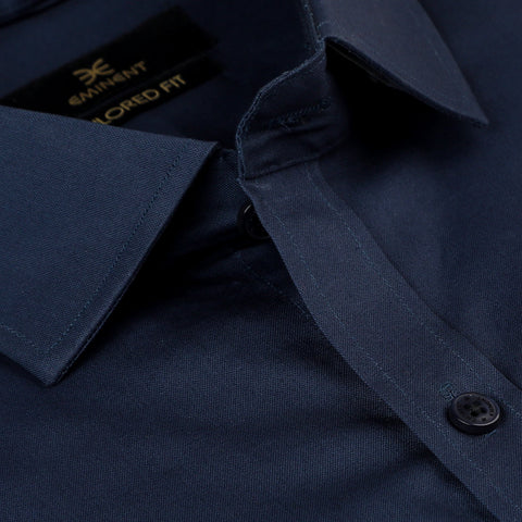 Eminent Men's Formal Chambray Shirt - Navy Blue