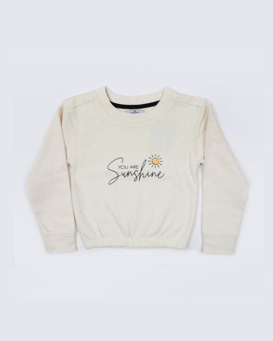 Eminent Girls Full Sleeves SweatShirt - Off White, Girls Hoodies & Sweat Shirts, Eminent, Chase Value