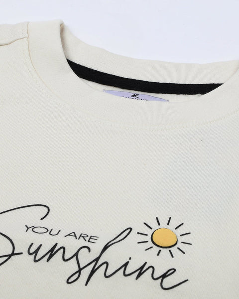 Eminent Girls Full Sleeves SweatShirt - Off White, Girls Hoodies & Sweat Shirts, Eminent, Chase Value