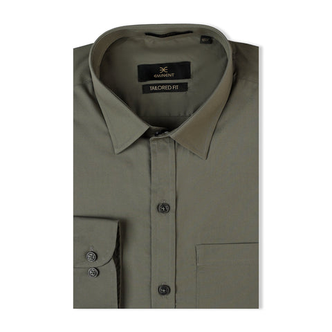 Eminent Men's Formal Plain Shirt - Olive
