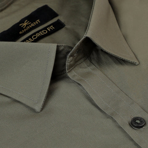 Eminent Men's Formal Plain Shirt - Olive