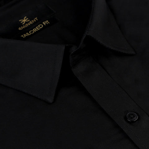 Eminent Men's Formal Plain Shirt - Black
