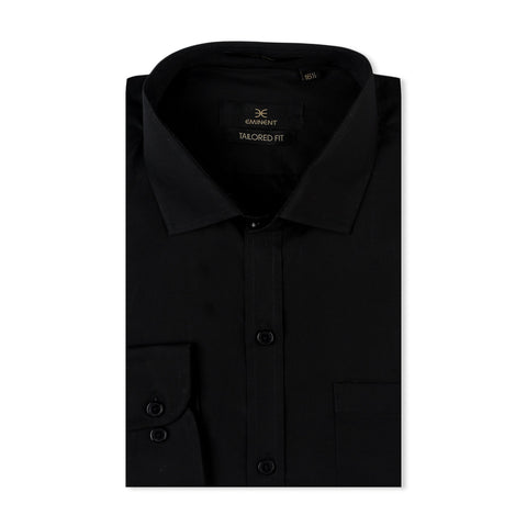 Eminent Men's Formal Plain Shirt - Black