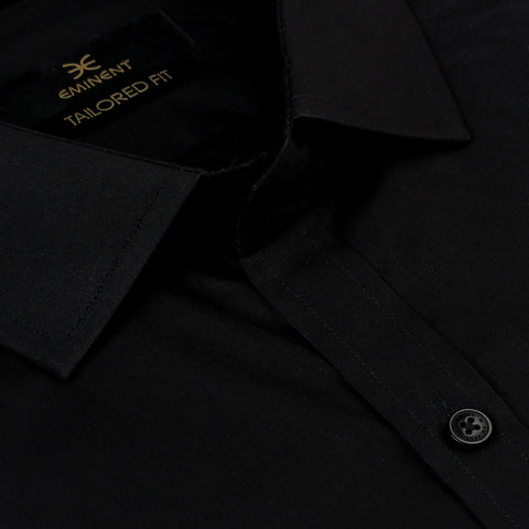 Eminent Men's Formal Plain Shirt - Black