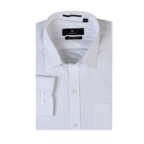Eminent Men's Formal Plain Shirt - White