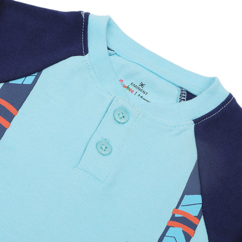 Eminent Newborn Boys Full Sleeves Romper - Blue, Newborn Boys Rompers, Eminent, Chase Value