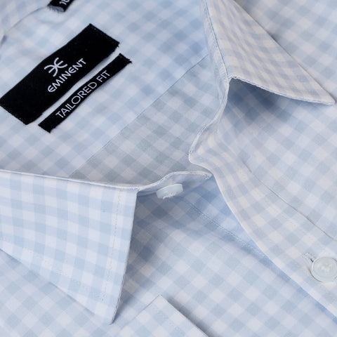 Eminent Men's Formal Check Shirt - Light Blue