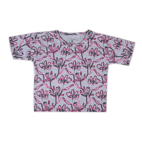 Eminent Girls Half Sleeves T-Shirt - Ash Grey, GirlsT-shirt, Eminent, Chase Value