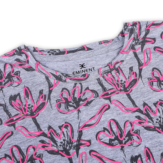 Eminent Girls Half Sleeves T-Shirt - Ash Grey, GirlsT-shirt, Eminent, Chase Value