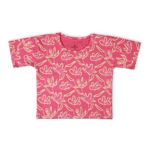 Eminent Girls Half Sleeves T-Shirt - Pink