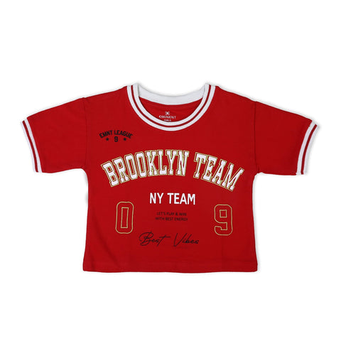 Eminent Girls Half Sleeves T-Shirt - Red, Girls T-Shirts, Eminent, Chase Value