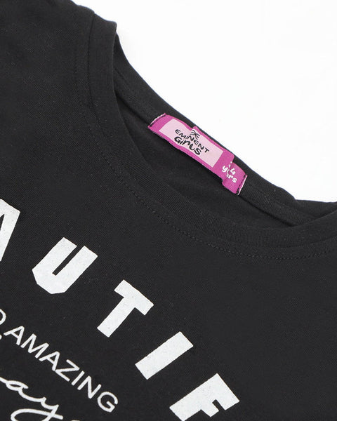 Eminent Girls T-Shirt - Black, Girls T-Shirts, Eminent, Chase Value