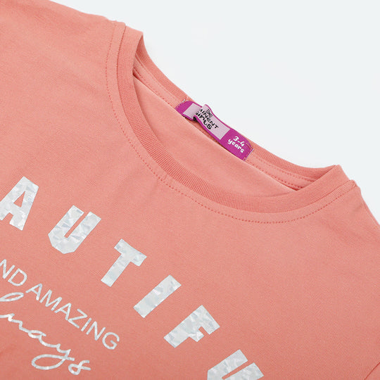 Eminent Girls Half Sleeves T-Shirt - Tea Pink, Girls T-Shirts, Eminent, Chase Value