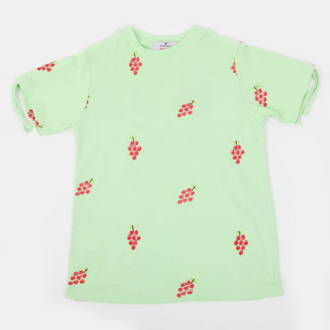 Eminent Girls Half Sleeves T-Shirt - Light Green, Girls T-Shirts, Eminent, Chase Value