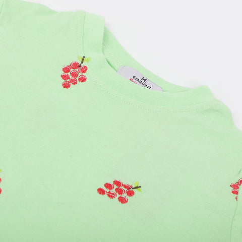 Eminent Girls Half Sleeves T-Shirt - Light Green, Girls T-Shirts, Eminent, Chase Value