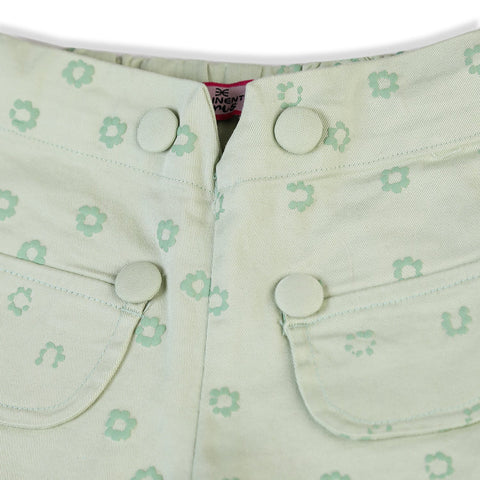 Eminent Girls Cotton Shorts - Green