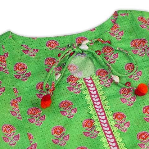 Eminent Girls Shalwar Suits - Green