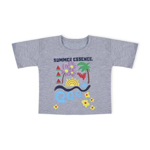 Eminent Girls Half Sleeves T-Shirt - Ash Grey