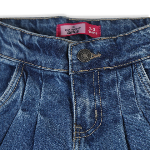 Eminent Girls Wider Denim Pant - Dark Blue