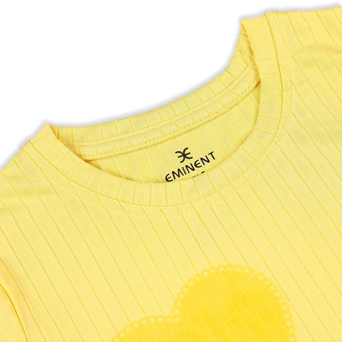 Eminent Girls Half Sleeves T-Shirt - Yellow