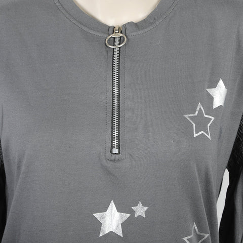 Eminent Women's Half Sleeves Printed T-Shirt - Steel Grey, Women T-Shirts & Tops, Eminent, Chase Value