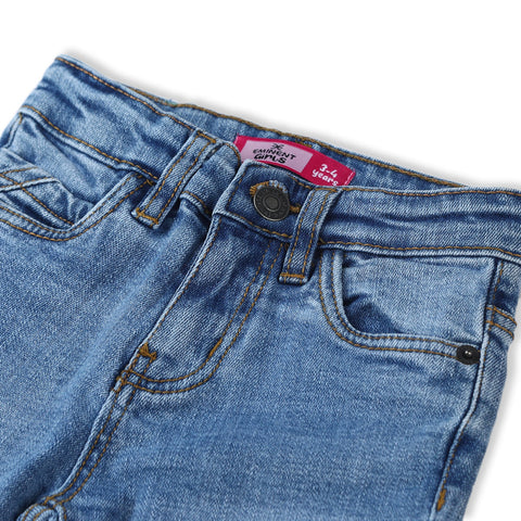Eminent Girls Flared Denim Pant - Light Blue