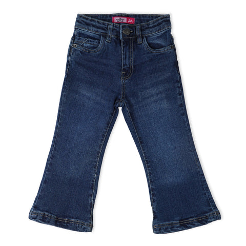 Eminent Girls Flared Denim Pant - Dark Blue