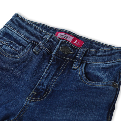 Eminent Girls Flared Denim Pant - Dark Blue