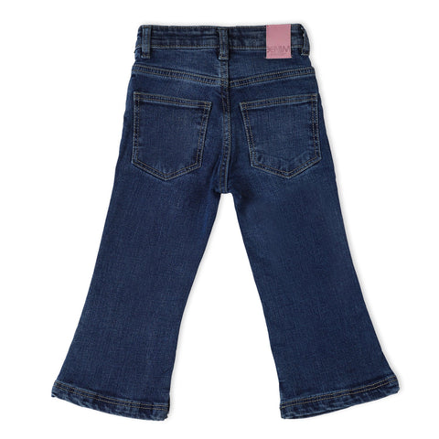 Eminent Girls Flared Denim Pant - Dark Blue
