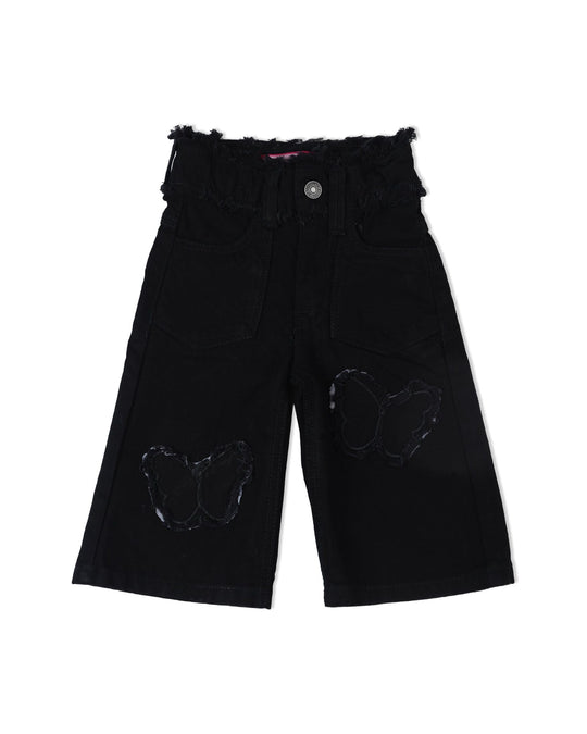 Eminent Girls Wider Leg Denim Capri - Black, Girls Pants & Capri, Eminent, Chase Value