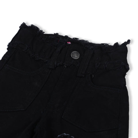 Eminent Girls Wider Leg Denim Capri - Black