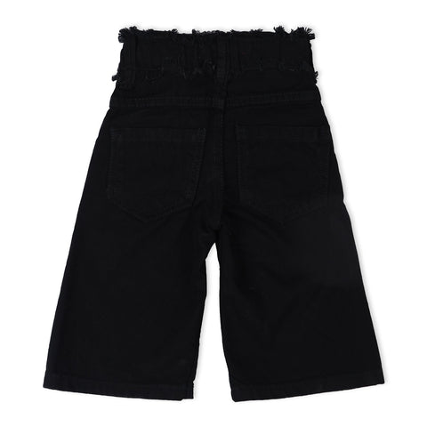 Eminent Girls Wider Leg Denim Capri - Black