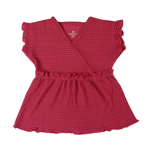 Eminent Girls Half Sleeves T-Shirt - Maroon