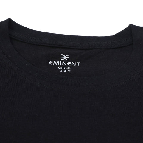 Eminent Girls Half Sleeves T-Shirt - Black, Girls T-Shirts, Eminent, Chase Value