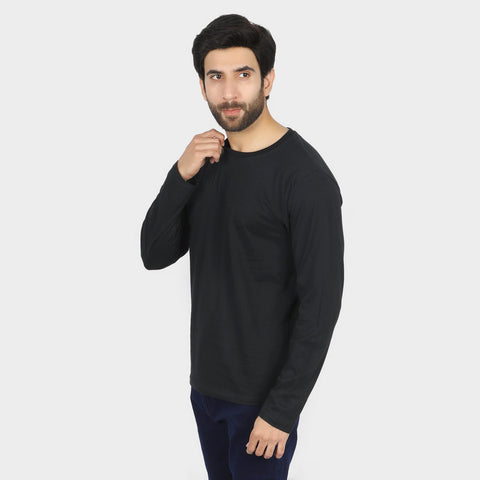 Eminent Men's Full Sleeves Round Neck T-Shirt - Black