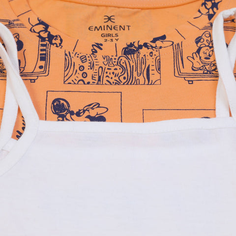 Eminent Girls Half Sleeves T-Shirt - Light Orange