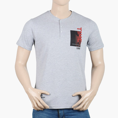 Eminent Men's Round Neck Half Sleeves Printed T-Shirt - Ash Grey, Men's T-Shirts & Polos, Eminent, Chase Value