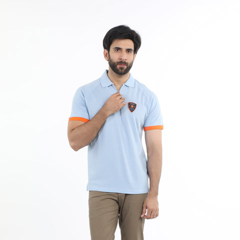 Eminent Men's Half Sleeves Polo T-Shirt - Celestial