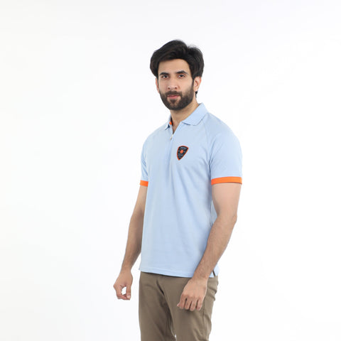 Eminent Men's Half Sleeves Polo T-Shirt - Celestial