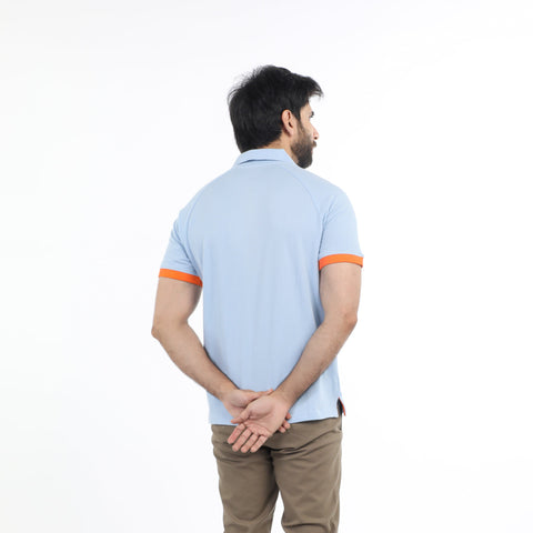 Eminent Men's Half Sleeves Polo T-Shirt - Celestial
