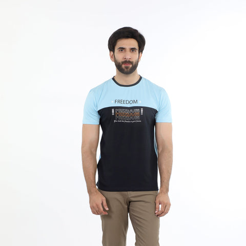 Eminent Men's Half Sleeves T-Shirt - Powder Blue