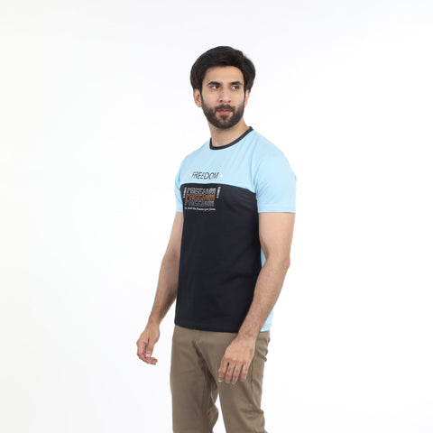 Eminent Men's Half Sleeves T-Shirt - Powder Blue